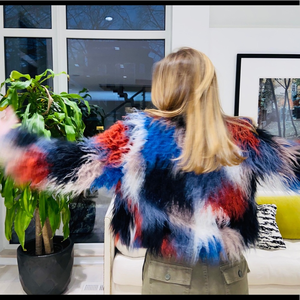 Multicolor Faux Fur Coat